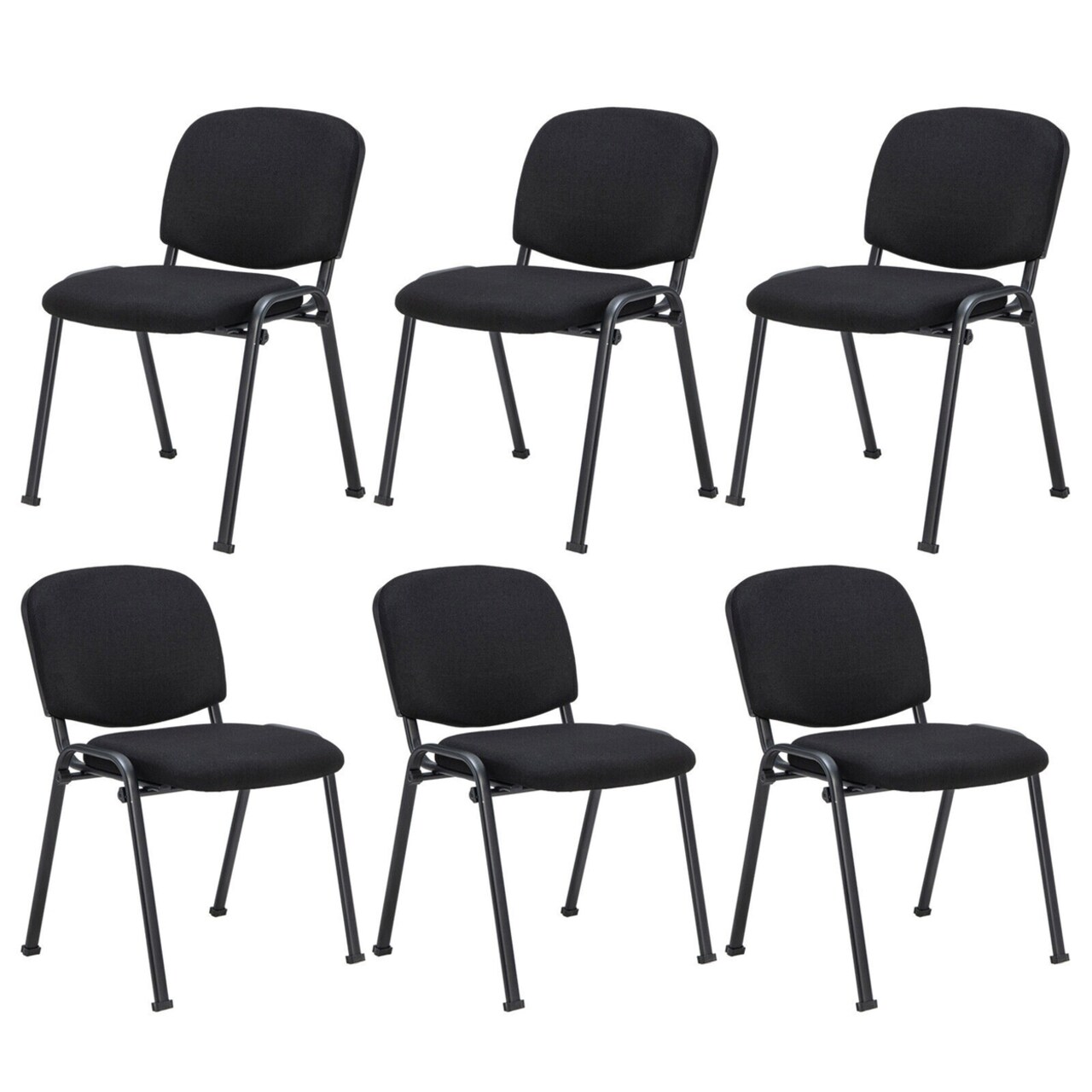 Set Of 6 Office Guest Chair Stackable Reception Chair Waiting Conference Room